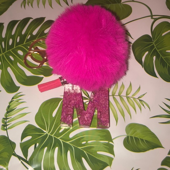 Letter M keychain with Pom Pom - Picture 1 of 1